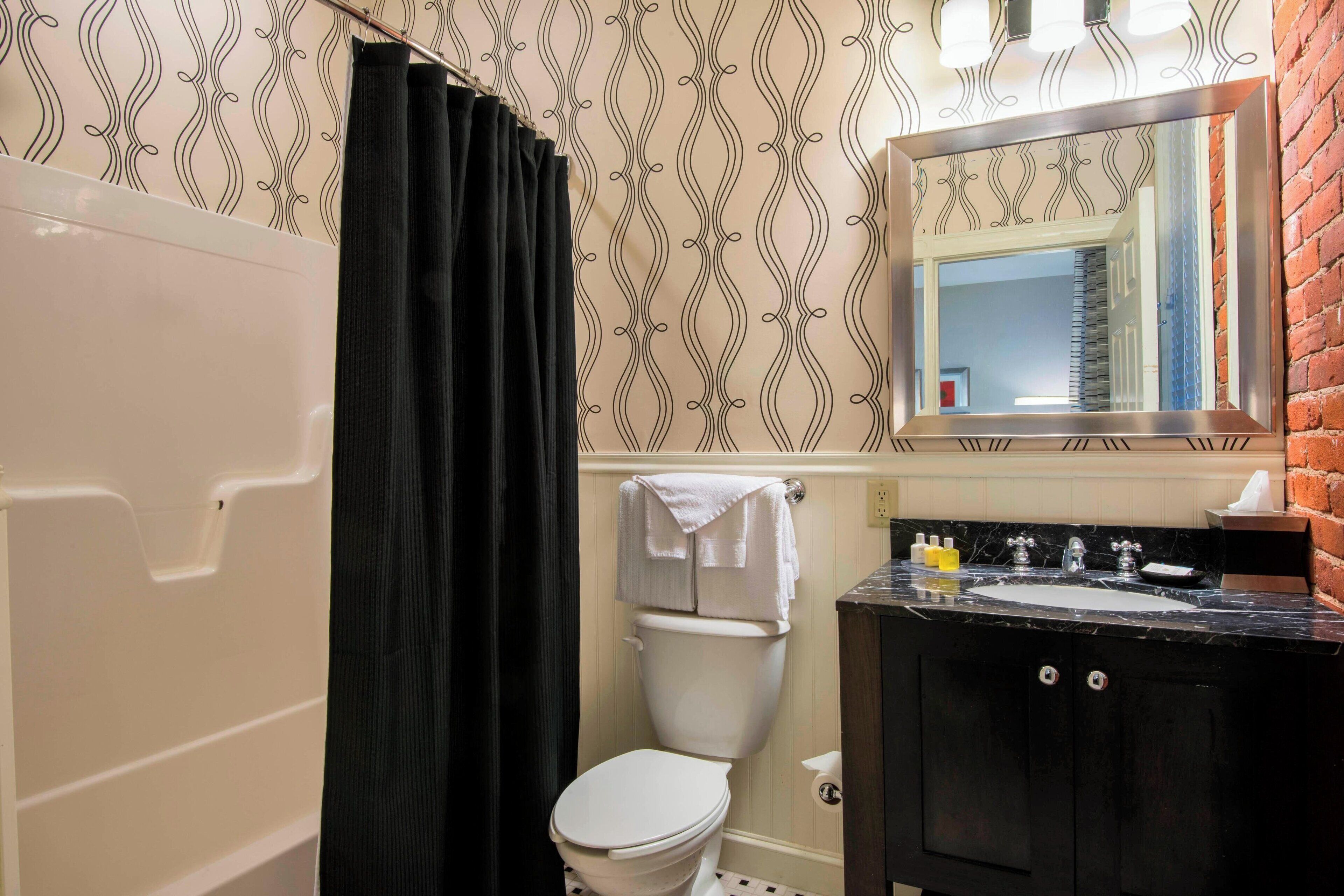 free toiletries, hair dryer, towels