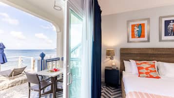 Kamer, 1 kingsize bed, balkon, aan het strand | Terras