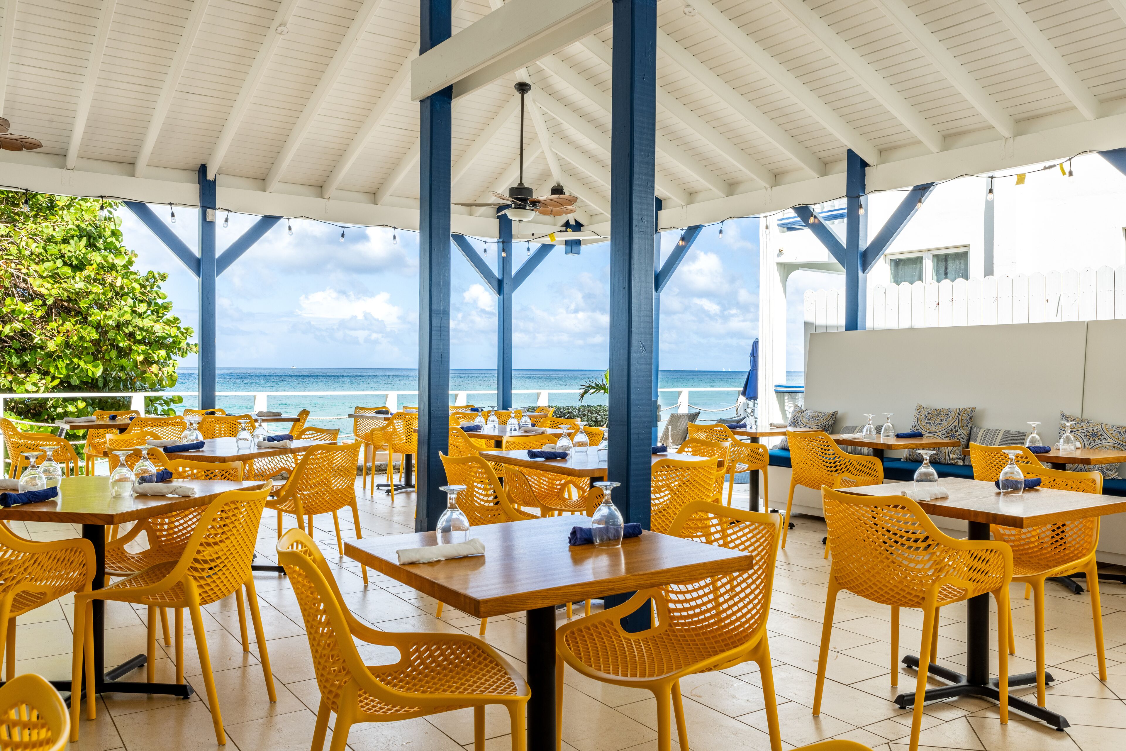 breakfast, lunch, dinner served; caribbean cuisine, beach views