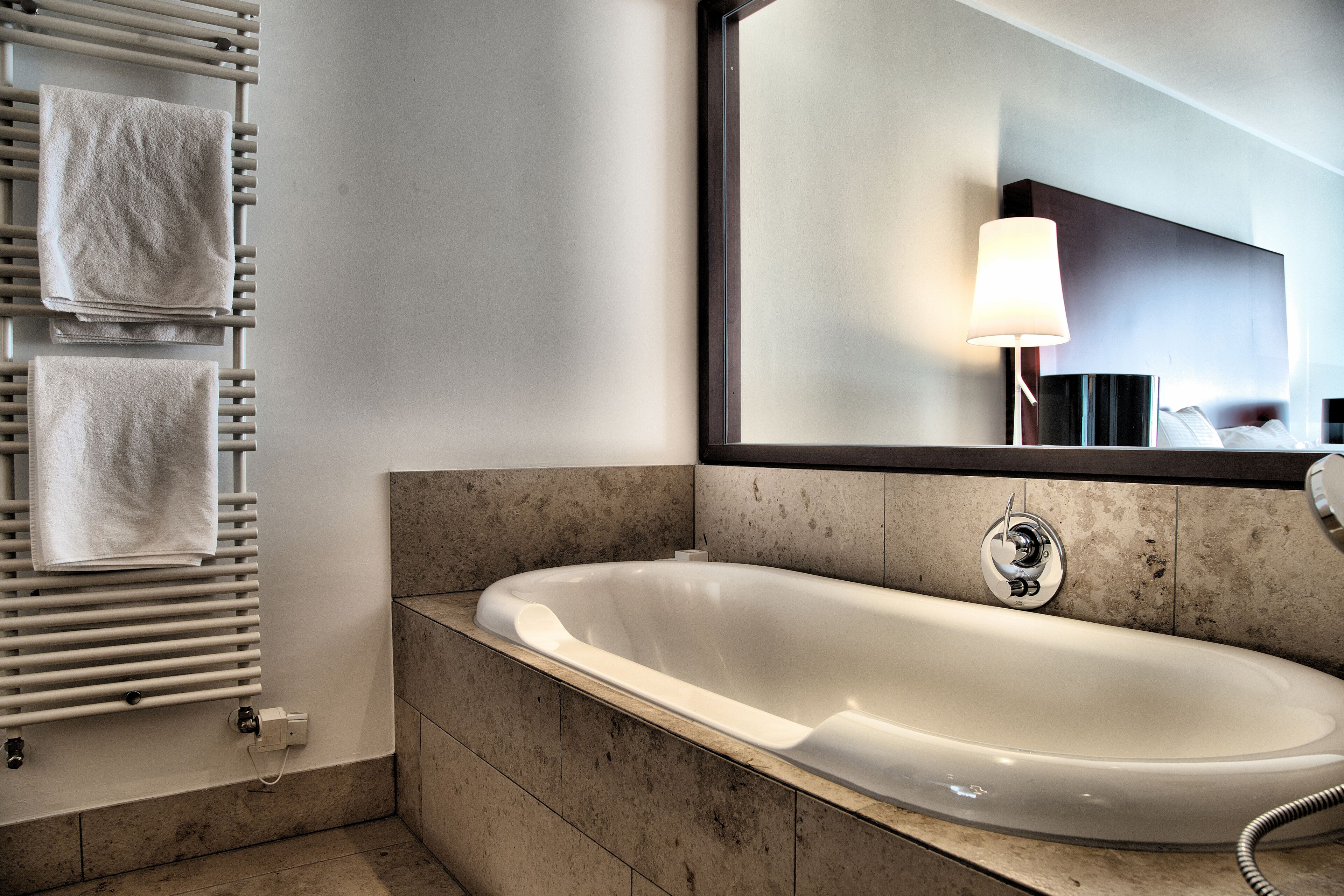 design double room, balcony, mountain view (deluxe) | bathroom | shower, hair dryer, bathrobes, slippers