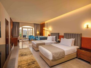 Premium bedding, memory foam beds, minibar, in-room safe