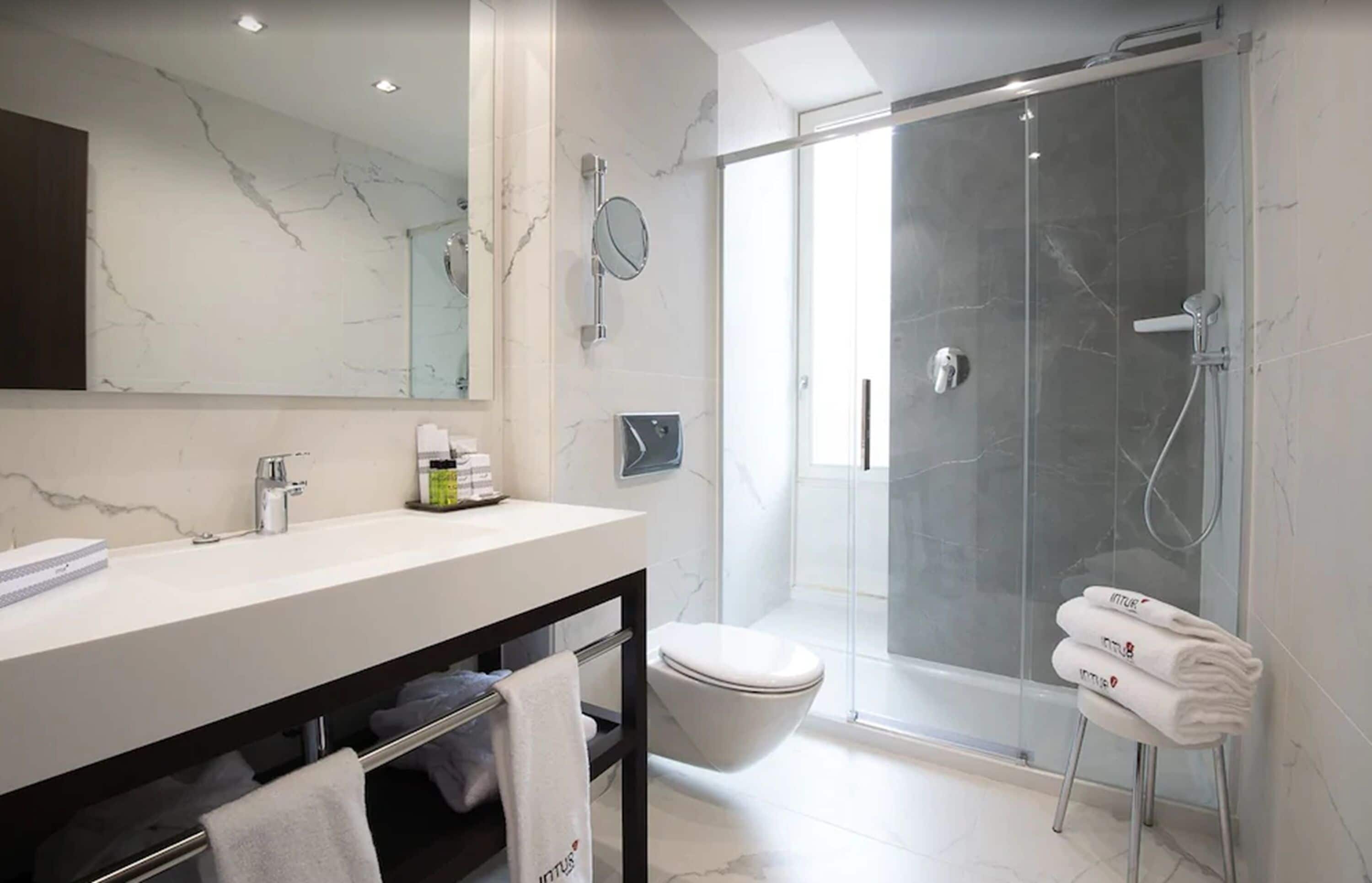 free toiletries, hair dryer, towels