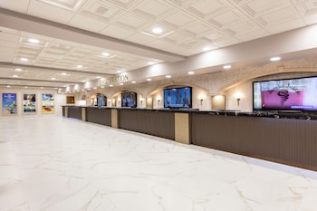 Hotel entrance and lobby at Westgate Lakes Resort & Spa Universal Studios Area