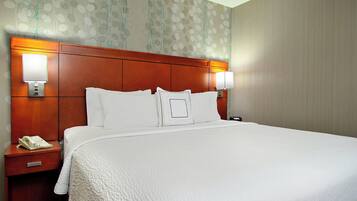 Premium bedding, desk, blackout drapes, iron/ironing board