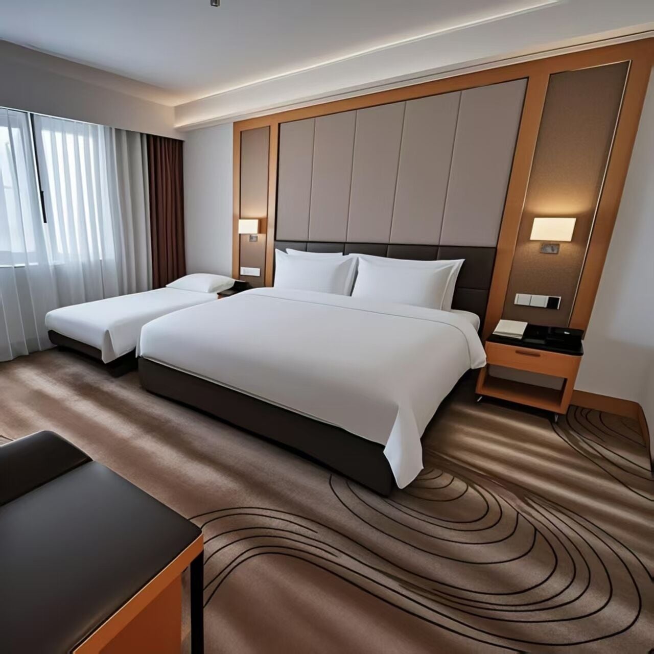 Literie de qualité supérieure, couette en duvet d'oie, minibar