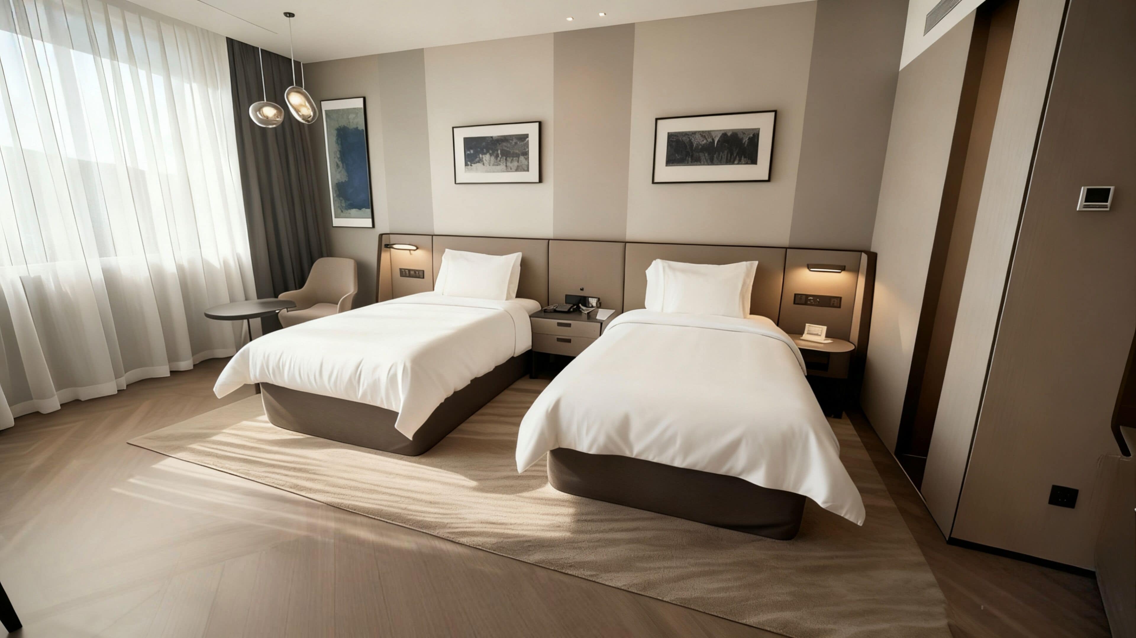 Literie de qualité supérieure, couette en duvet d'oie, minibar