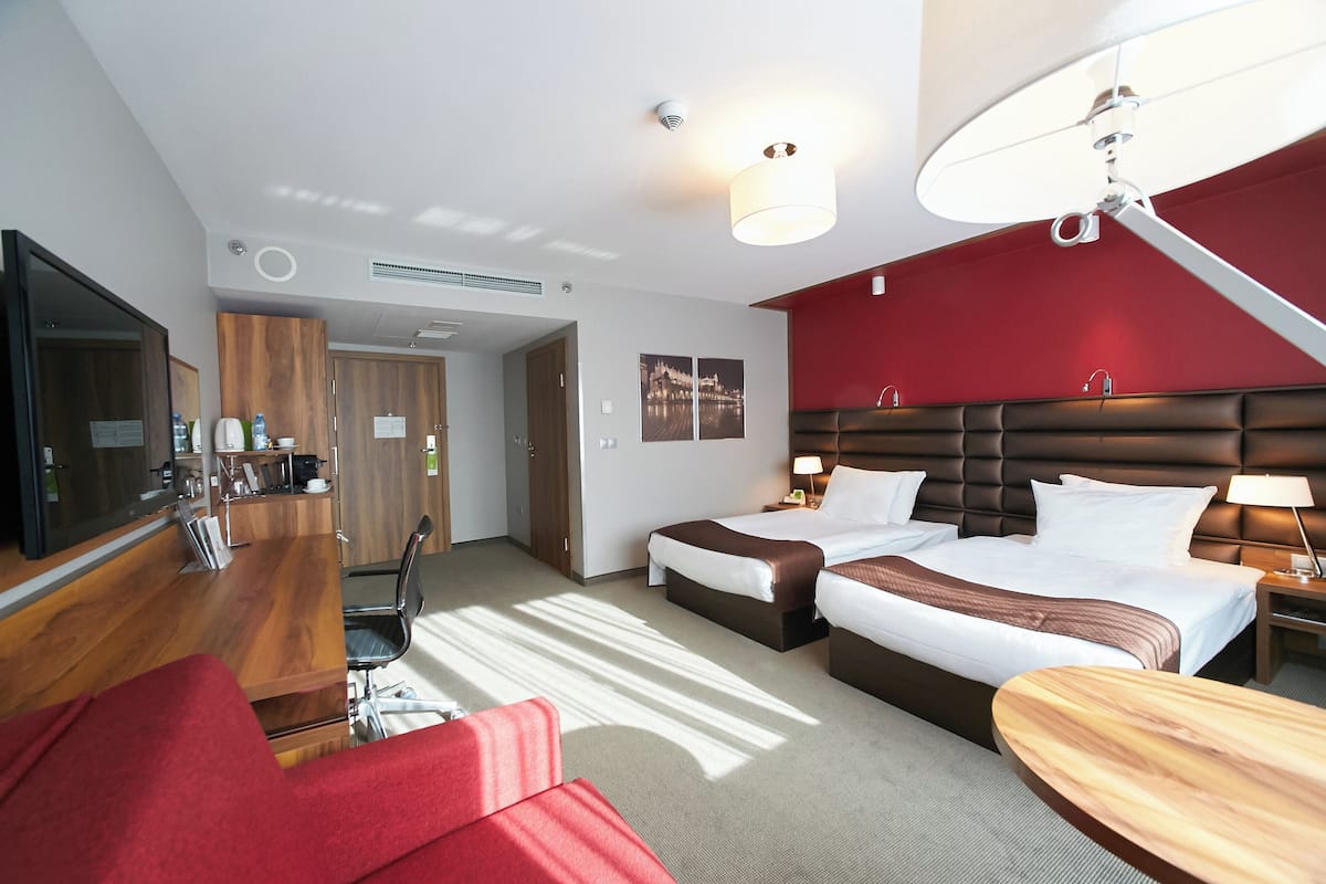 Premium Room, Multiple Beds (With Sofa) | Hypo-allergenic bedding available, in-room safe, desk, laptop workspace