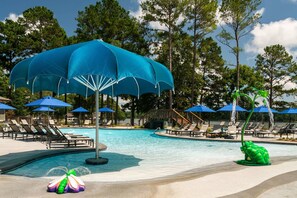 Indoor pool, outdoor pool, pool umbrellas, sun loungers