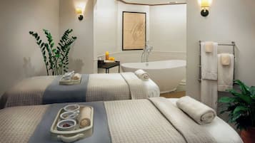 Hot tub, steam room, body treatments, aromatherapy, hot stone massages