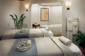 Hot tub, steam room, body treatments, aromatherapy, hot stone massages