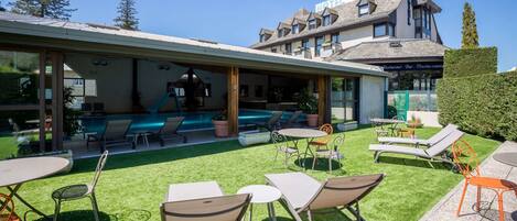 Indoor pool, open 7:30 AM to 10 PM, free pool cabanas, pool umbrellas