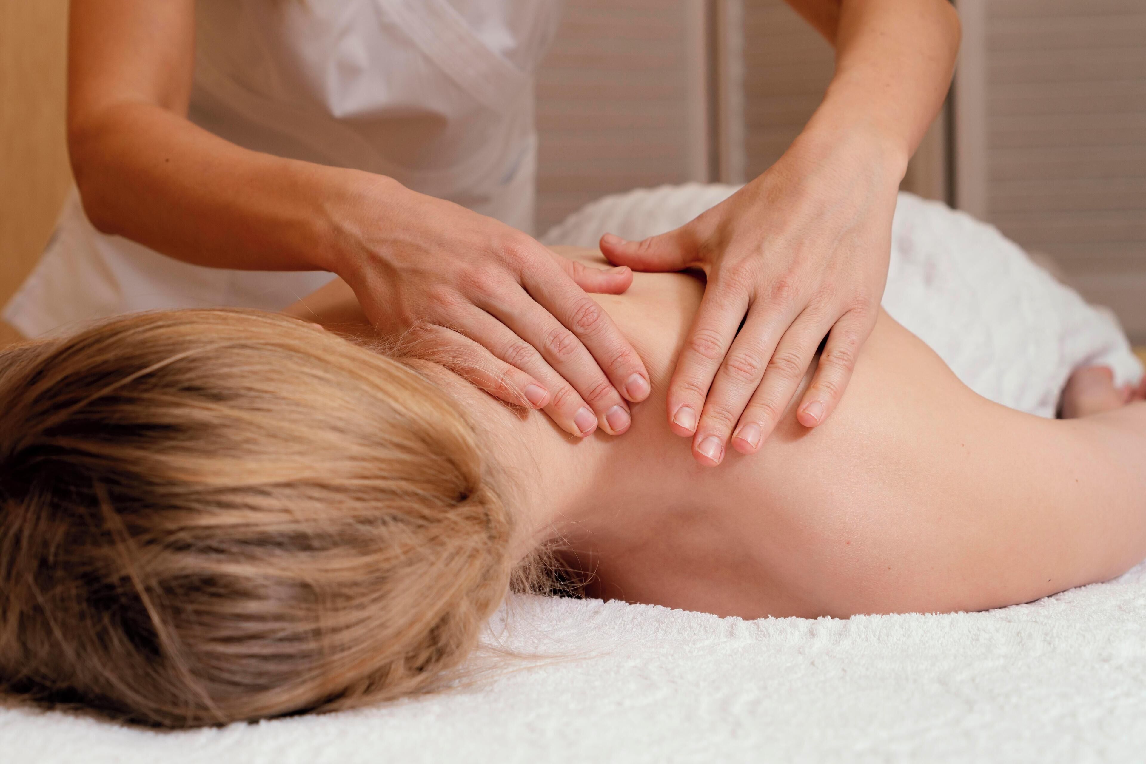 A person receiving a massage.