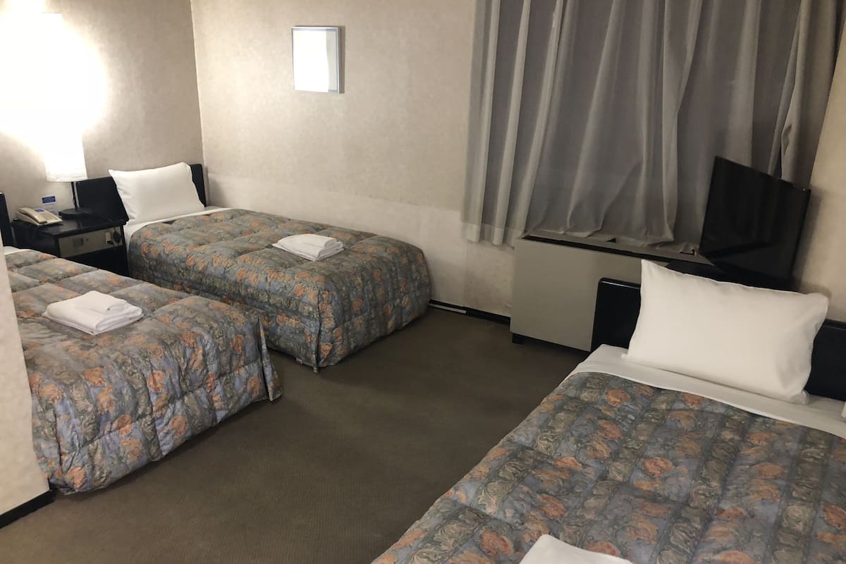 Desk, blackout curtains, iron/ironing board, free WiFi