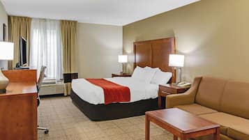 Room, 1 King Bed, Non Smoking | Desk, blackout drapes, iron/ironing board, free cribs/infant beds