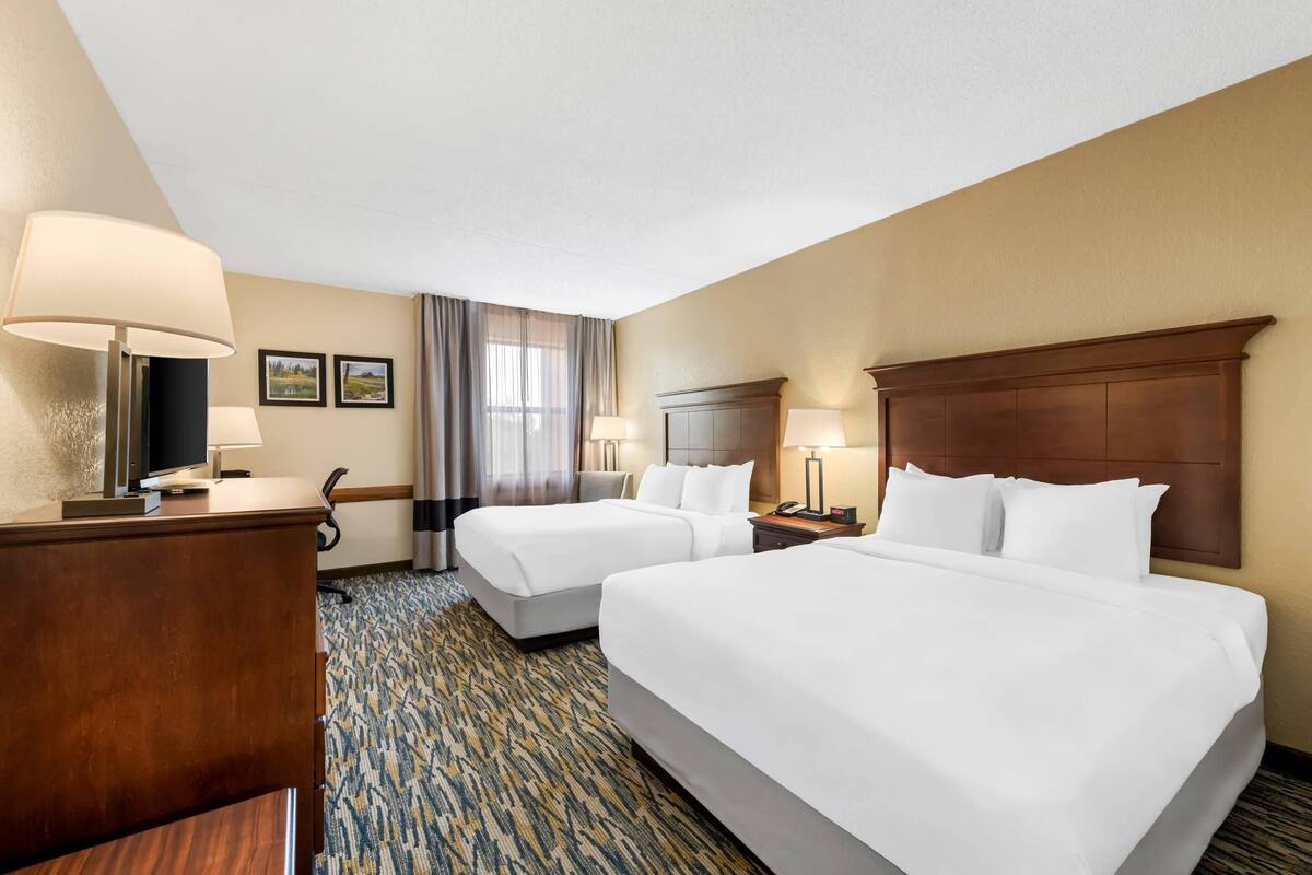 Standard Room, 2 Queen Beds, Non Smoking | In-room safe, desk, iron/ironing board, rollaway beds (surcharge)