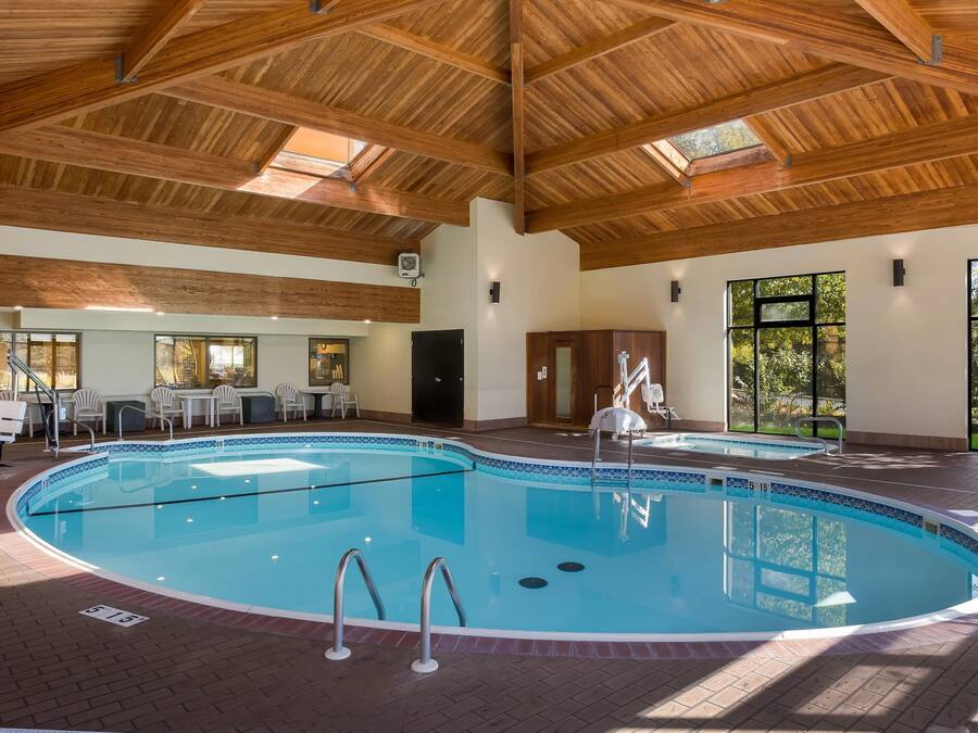 Indoor pool, open 9 AM to midnight, sun loungers