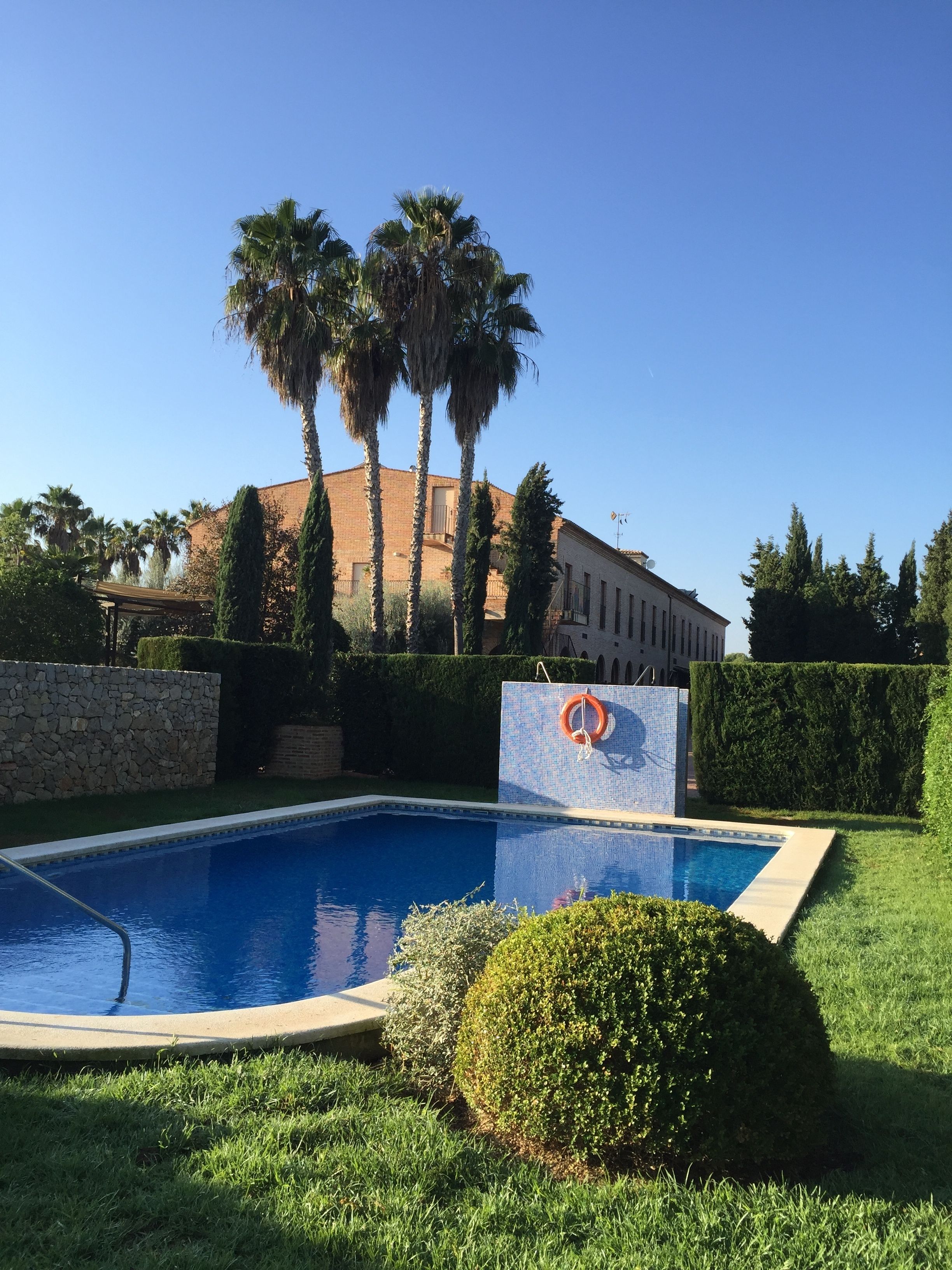 seasonal outdoor pool, open 10 am to 8 pm, pool loungers