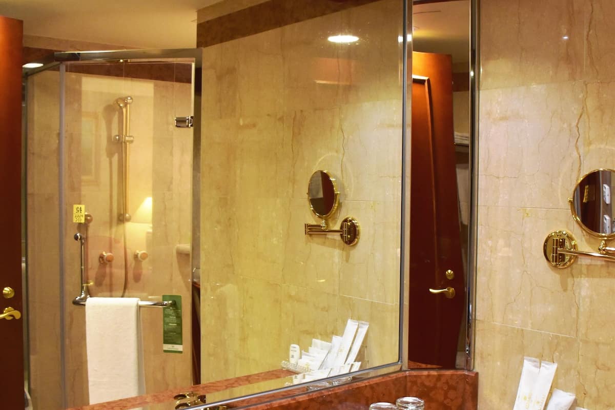 hair dryer, bathrobes, slippers, bidet