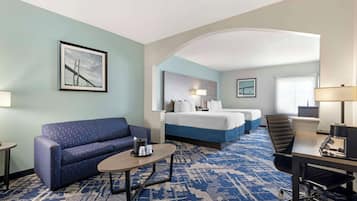 Suite, 2 Queen Beds, Non Smoking, Refrigerator & Microwave | Premium bedding, desk, laptop workspace, blackout drapes