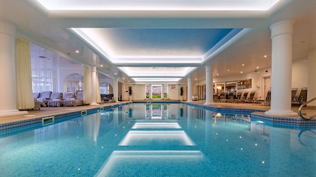 Indoor pool, open 7:30 AM to 8:00 PM, sun loungers. Stoke by Nayland Hotel, Golf and Spa