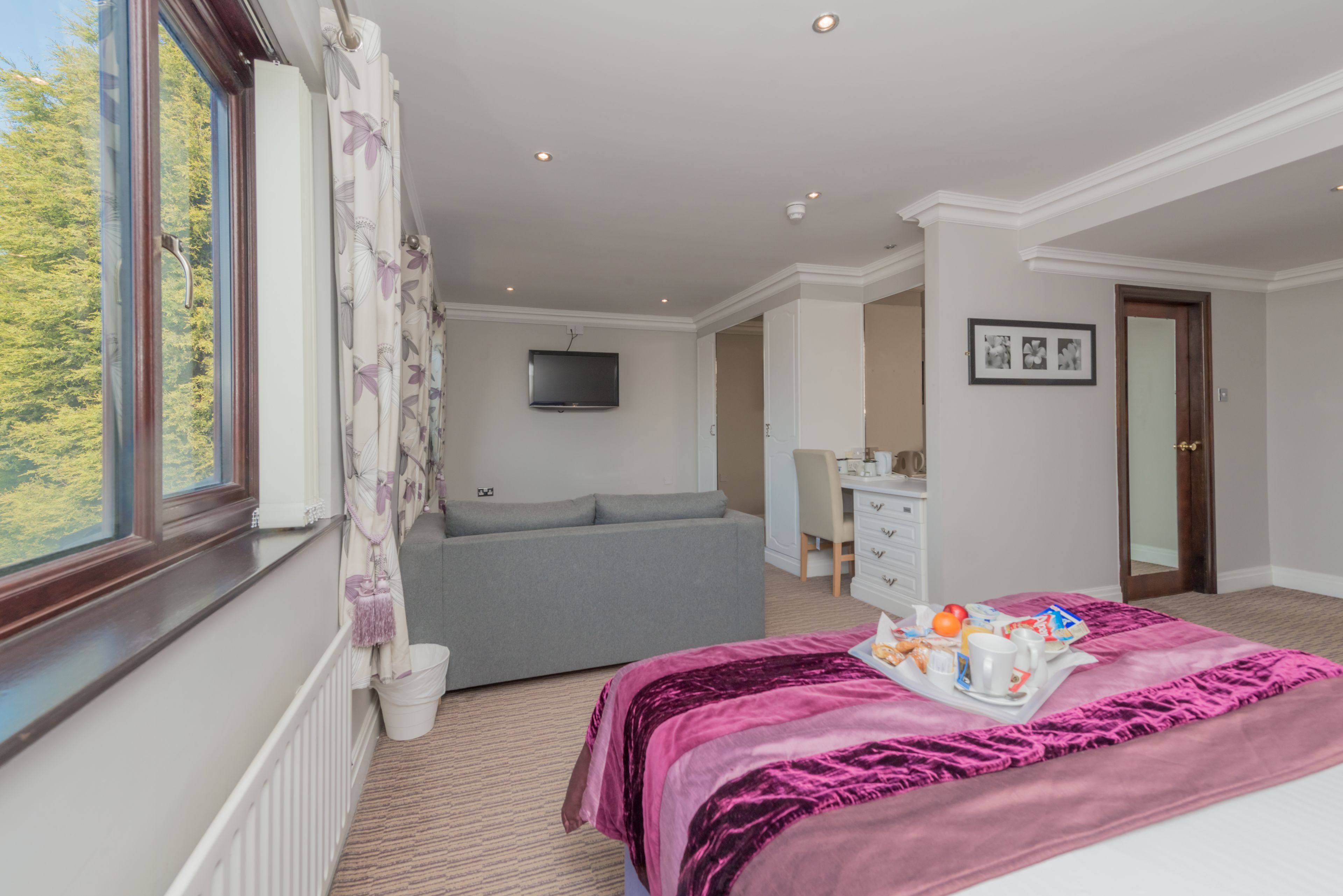 Desk, blackout curtains, iron/ironing board, free WiFi