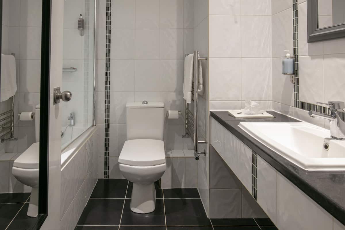 standard room, 1 king bed, non smoking | bathroom | free toiletries, hair dryer, towels