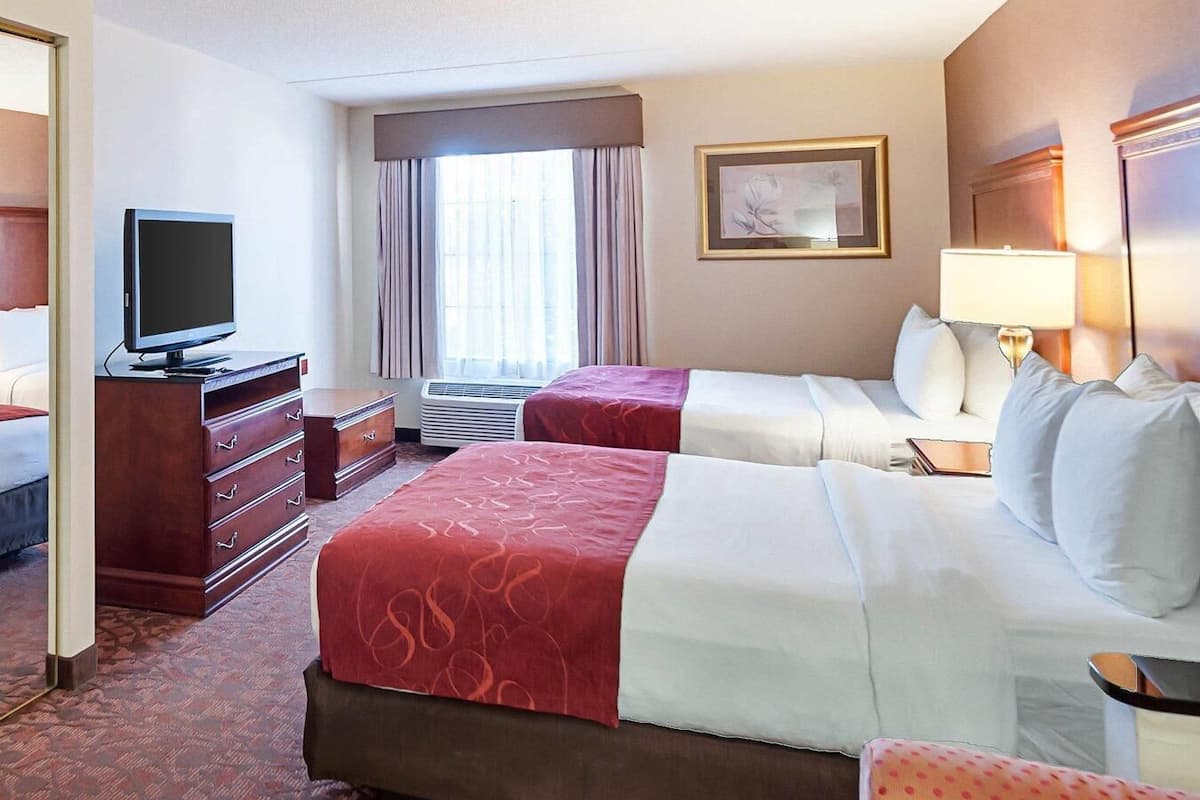 Premium bedding, desk, blackout curtains, iron/ironing board