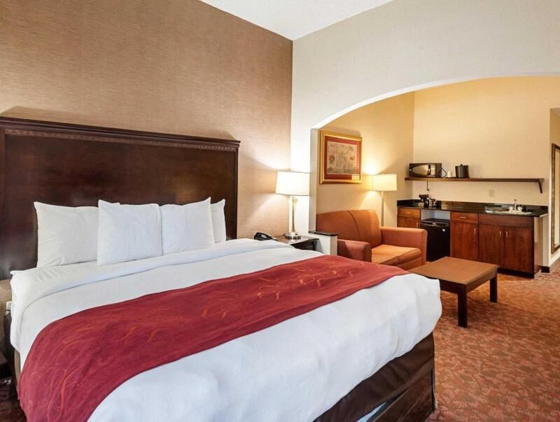 Premium bedding, desk, blackout curtains, iron/ironing board