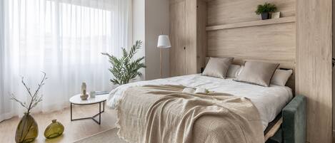 Standard-studio (2 persons) | 2 makuuhuonetta, kannettavalle tietokoneelle sopiva työtila, äänieristys