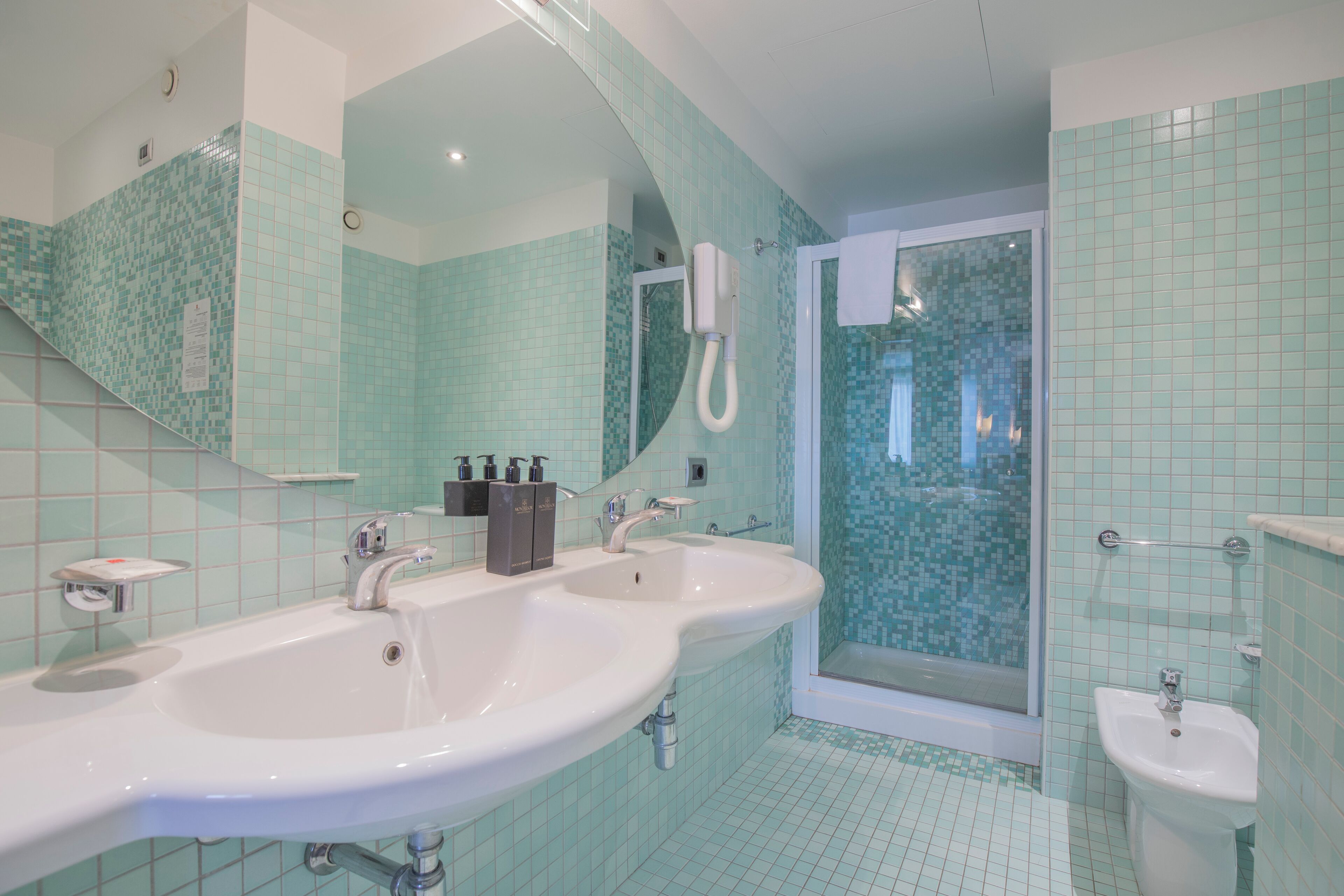 junior suite | bathroom | shower, free toiletries, hair dryer, bidet