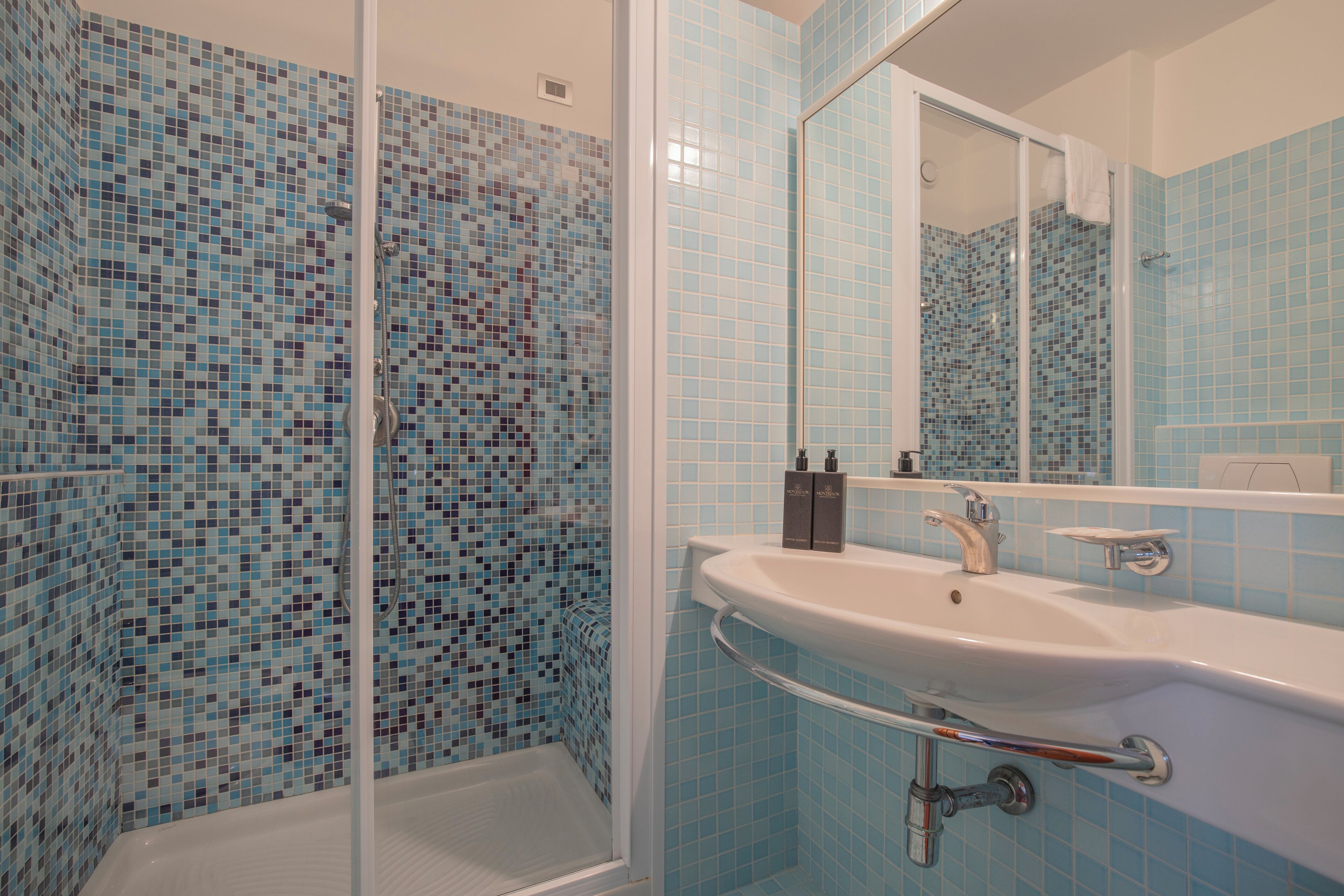 shower, free toiletries, hair dryer, bidet