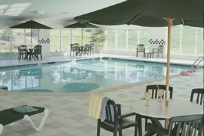 Indoor pool, open 6:00 AM to 10:30 PM, pool loungers