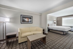 Suite, 1 King Bed, Non Smoking (with Single Sofabed) | Desk, laptop workspace, blackout drapes, iron/ironing board