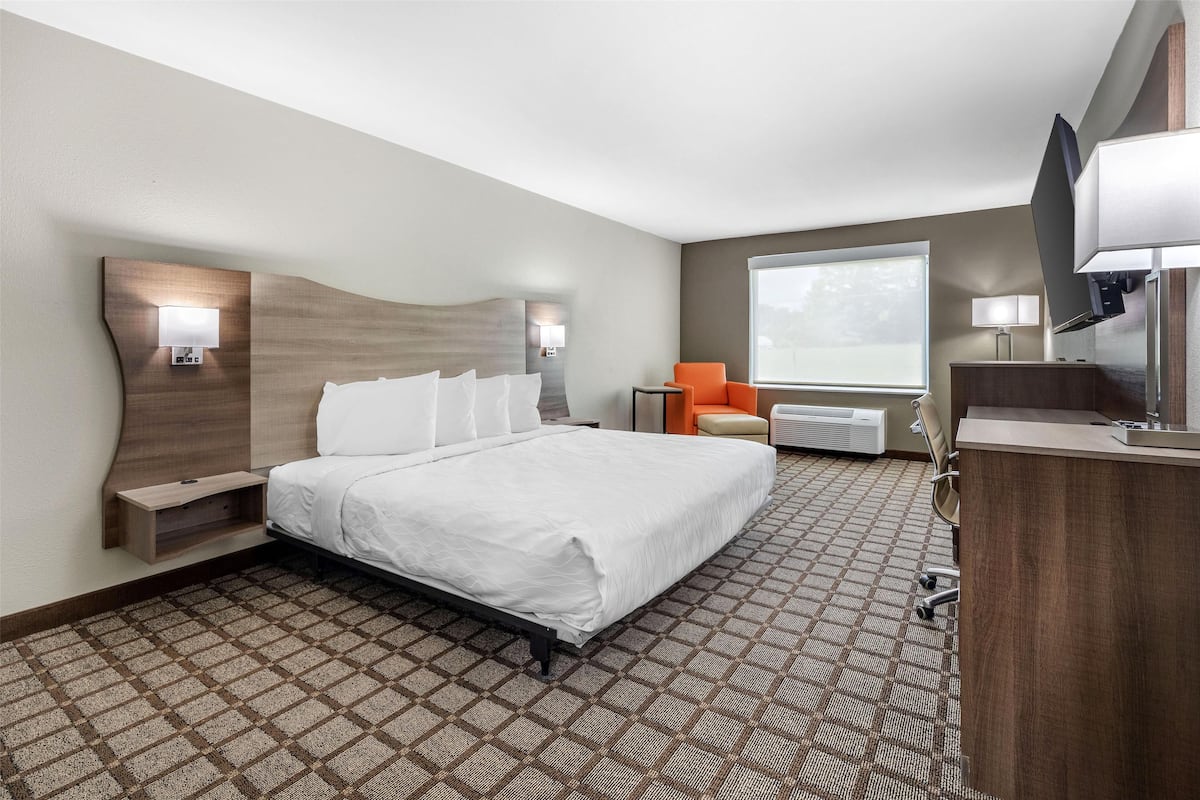 Habitación estándar, 1 cama King size, con acceso para personas discapacitadas, para no fumadores | Escritorio, espacio para trabajar con laptop y cortinas blackout