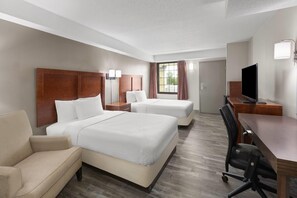 Room, 2 Double Beds, Accessible, Non Smoking (Bathtub w/ Grab Bars) | Desk, laptop workspace, blackout drapes, iron/ironing board