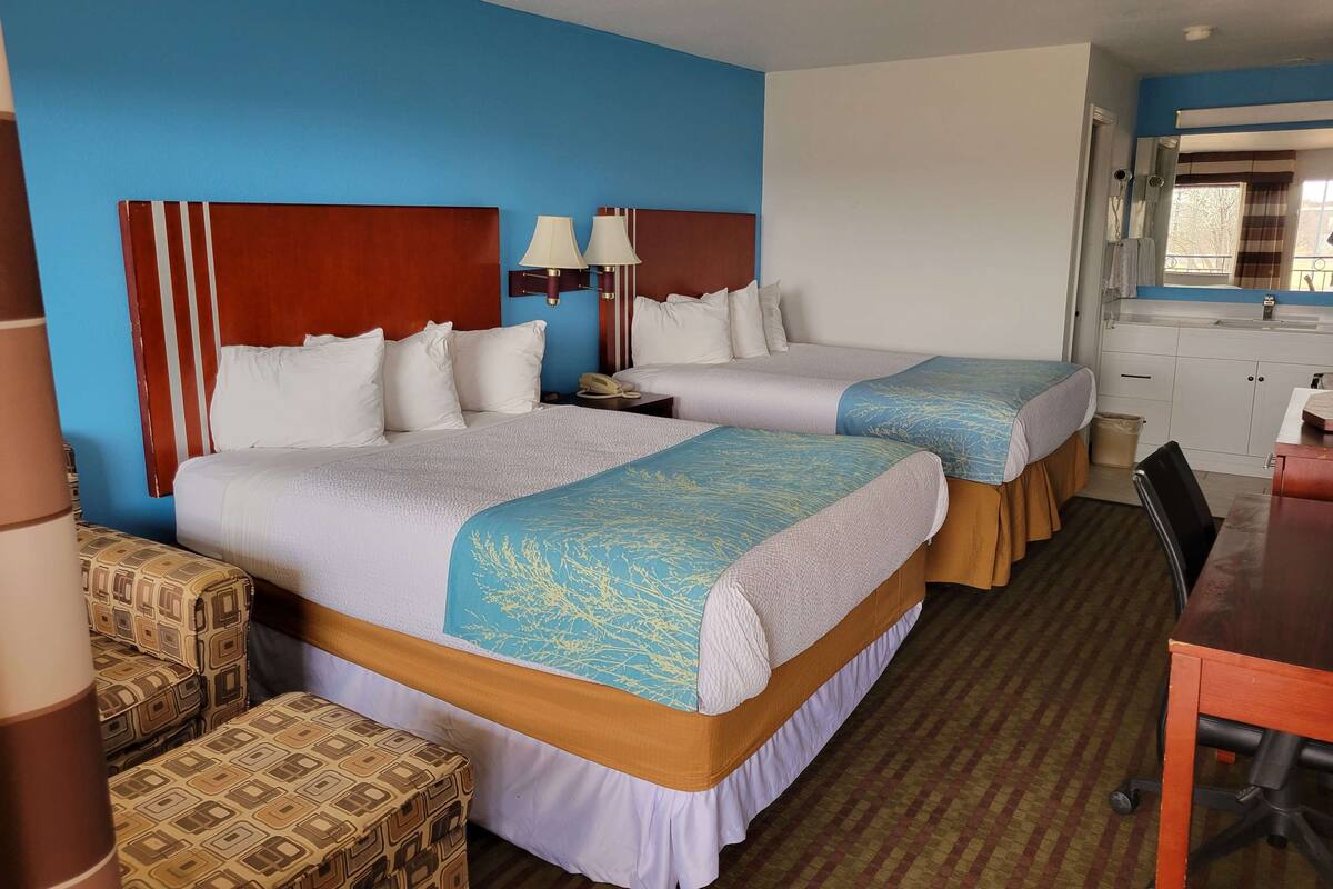 Desk, free WiFi, bed sheets
