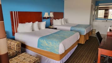 Desk, free WiFi, bed sheets