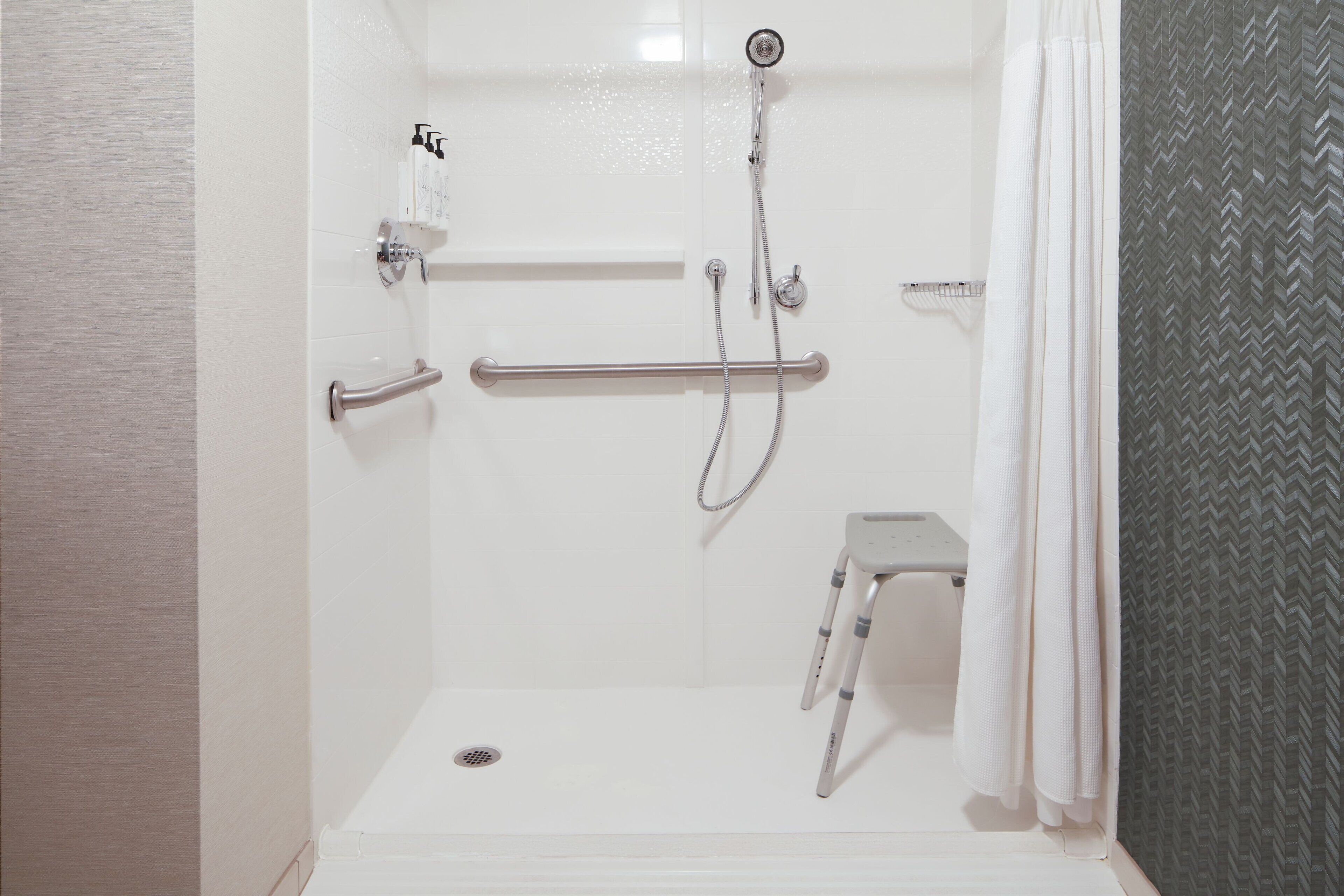 free toiletries, hair dryer, towels