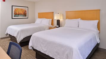 Down comforters, Tempur-Pedic beds, desk, laptop workspace