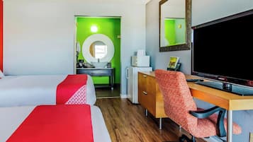 Room, 2 Queen Beds, Non Smoking | Desk, iron/ironing board, free WiFi, bed sheets