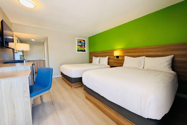 Room, 2 Queen Beds, Non Smoking (Efficiency) | Desk, soundproofing, iron/ironing board, WiFi (free)