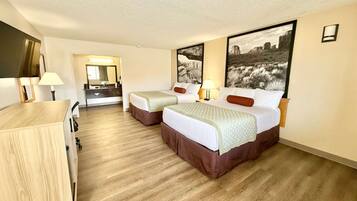 Room, 2 Queen Beds, Non Smoking | Pillowtop beds, blackout drapes, iron/ironing board