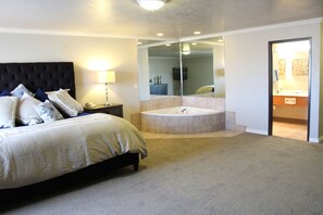 Studio Suite | Premium bedding, desk, laptop workspace, blackout drapes
