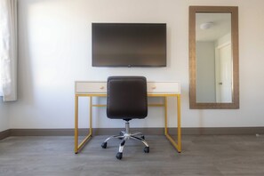 1 Queen Bed | Desk, laptop workspace, blackout drapes, iron/ironing board