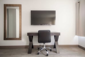 1 bedroom, desk, laptop workspace, blackout drapes
