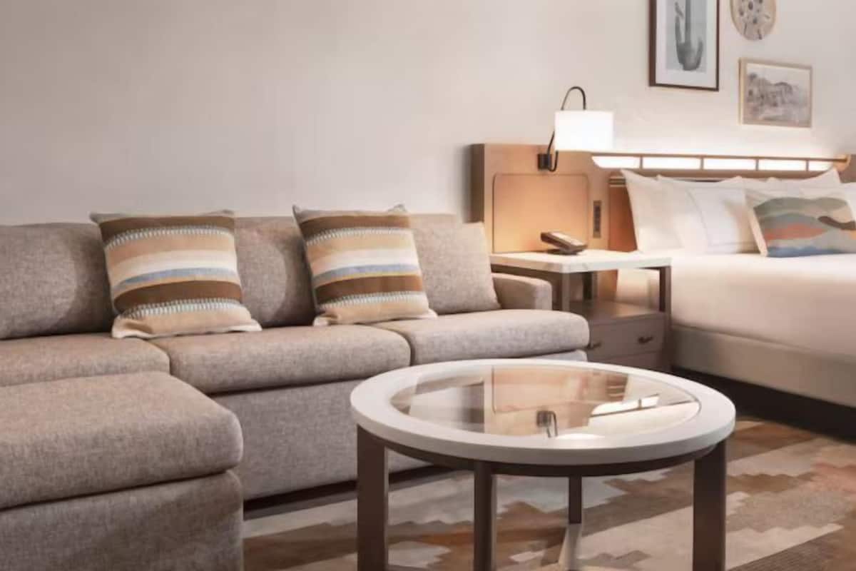 Woonruimte | Een 65-inch lcd-televisie met kabelzenders, televisie en een iPod-dock