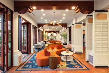 Hotel entrance and lobby at The Scottsdale Resort and Spa, Curio Collection by Hilton