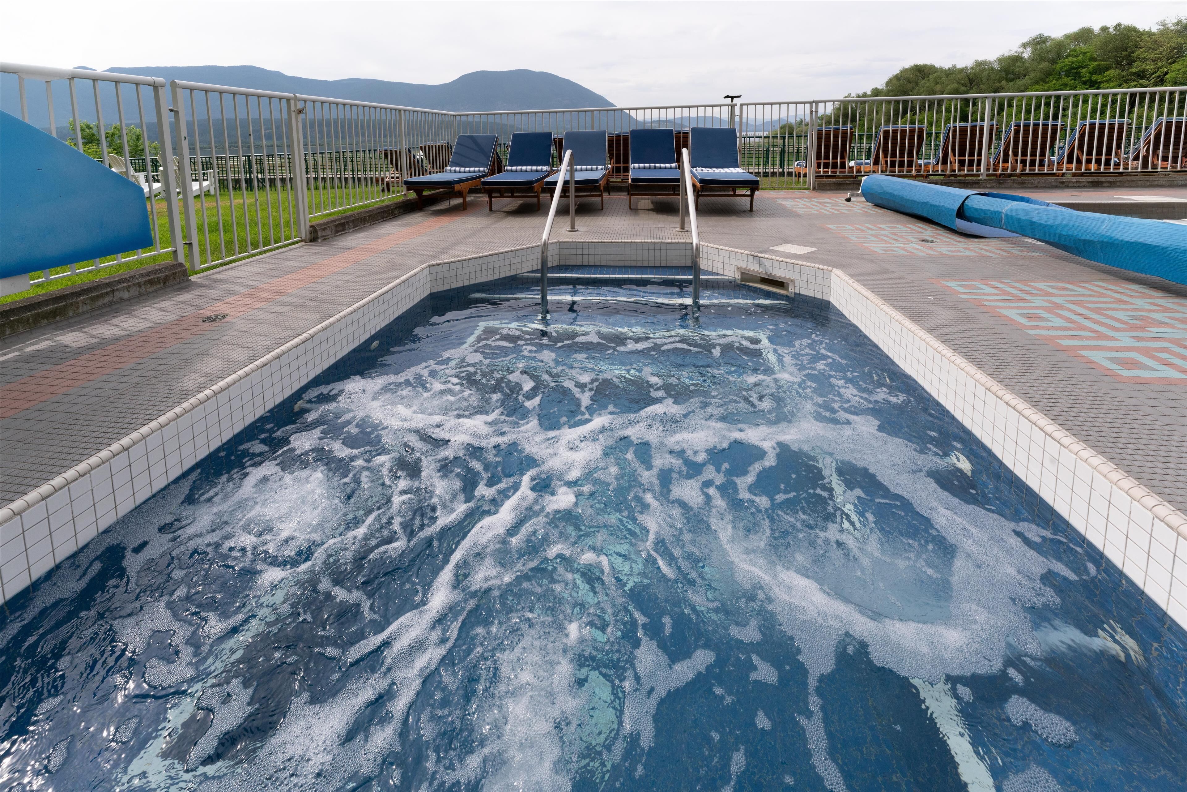 Indoor pool, outdoor pool, sun loungers