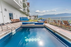 Indoor pool, outdoor pool, pool loungers