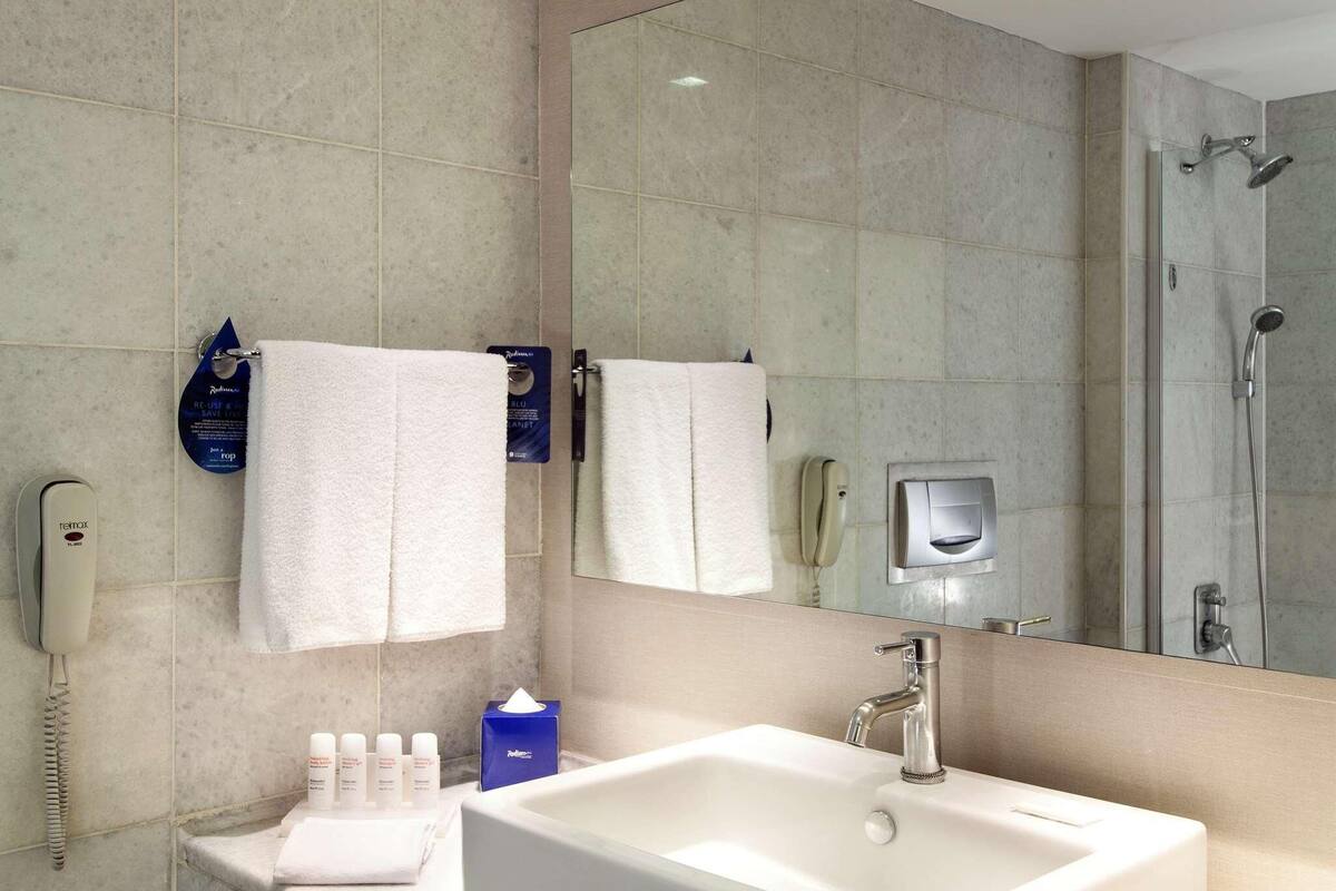 Duschwanne, Komfortbadewanne, kostenlose Toilettenartikel, Haartrockner